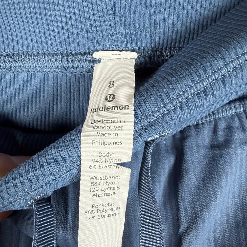 Lululemon Beyond the Studio Jogger Blue Textured Pinstripe Pants Size 8 - Picture 3 of 8